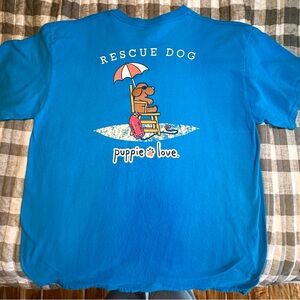 Puppie Love Blue Rescue Dog Short Sleeve Tee